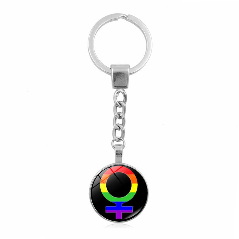 Wholesale Rainbow GayPride Zinc Alloy Keychain